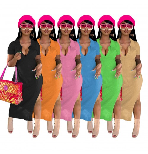 Summer Clothing Casual Women Dresses Ladies POLO Ribbed Dresses with Stretchy 2022 Women's Clothing Summer Clothing Casual Women Dresses Ladies POLO Ribbed Dresses with Stretchy 2022 Women's Clothing